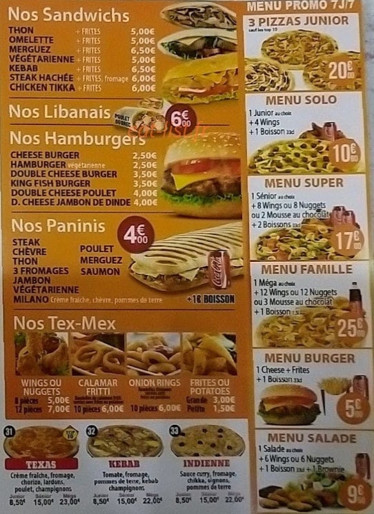 Allo Roma Pizza — carte page 2