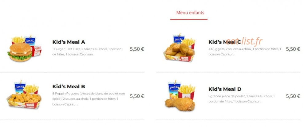Chicken Spot — carte page 4