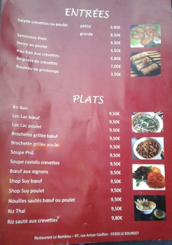 Le Bambou — carte page 1