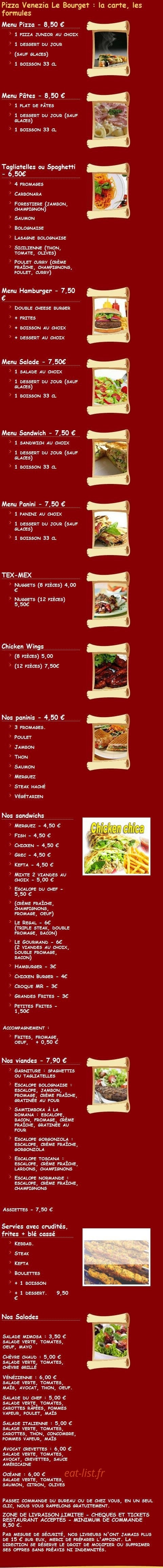 Pizza Venezia — carte page 1