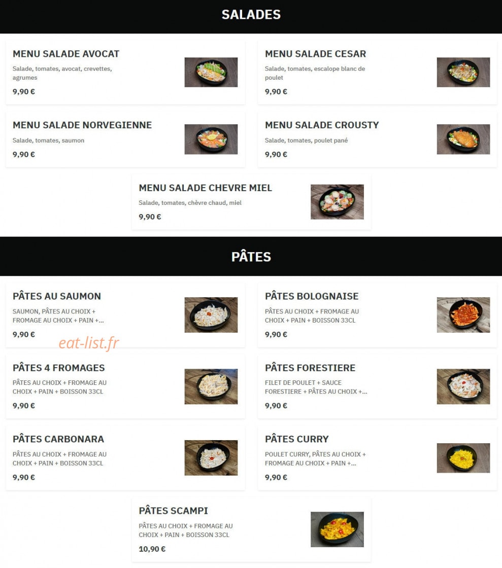 Ranch Burger — carte page 4