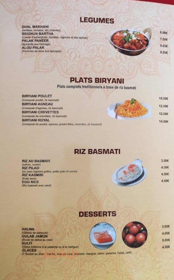 Restaurant iman — carte page 3