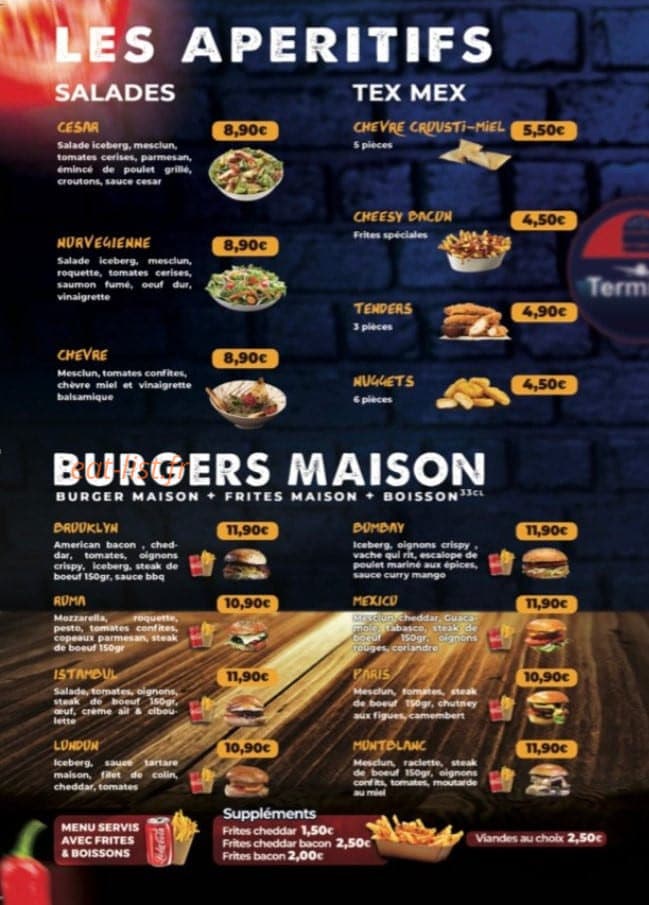 Terminal Burger — carte page 2