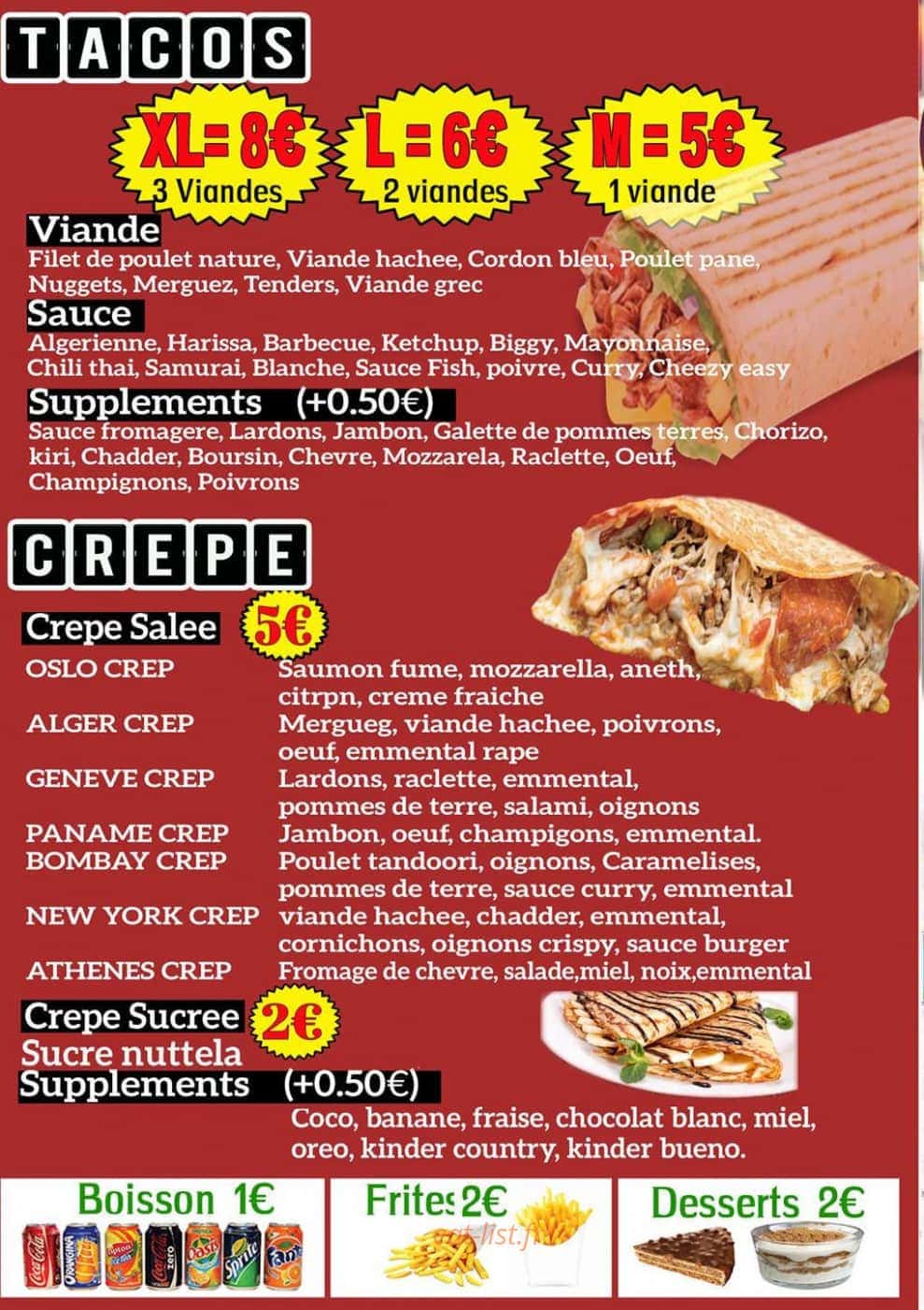 Top Chicken and Pizza — carte page 2