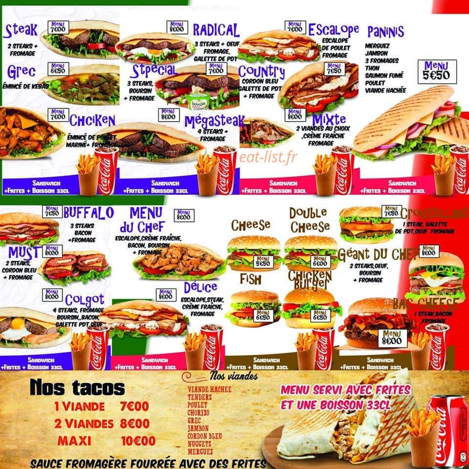Le mistral burger — carte page 1