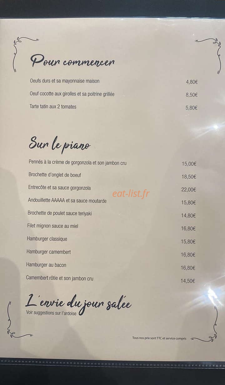 Restaurant Le 40 — carte page 3