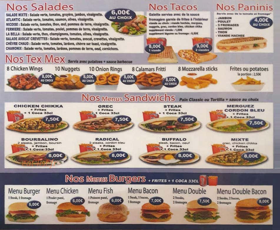 Subito Pizza — carte page 1