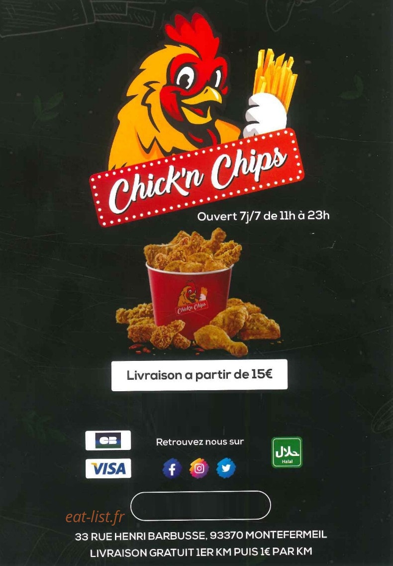 Chick'n Chips — carte page 1