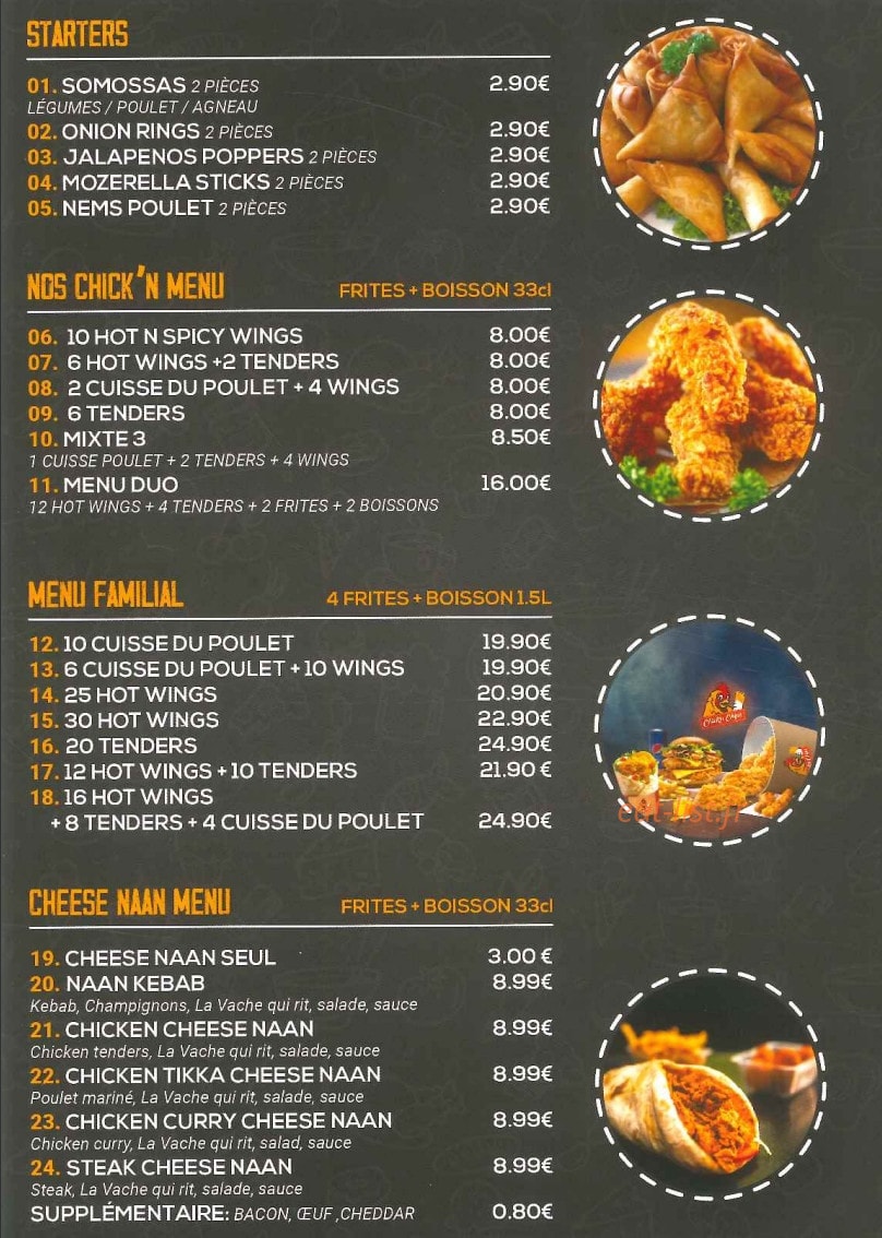 Chick'n Chips — carte page 2