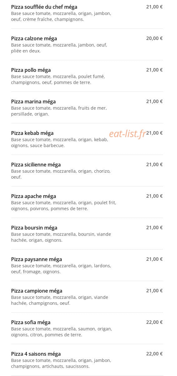 La Casa Pizza et Pasta — carte page 8