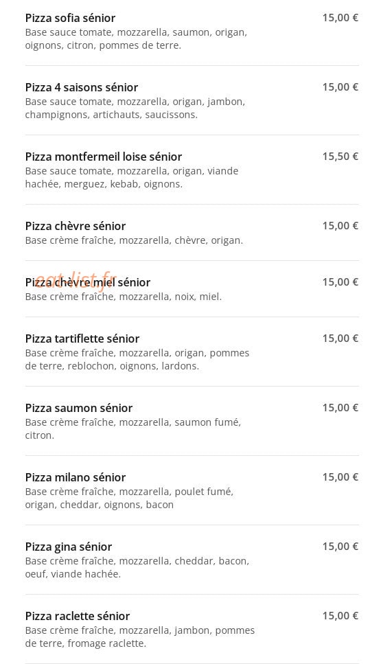 La Casa Pizza et Pasta — carte page 6