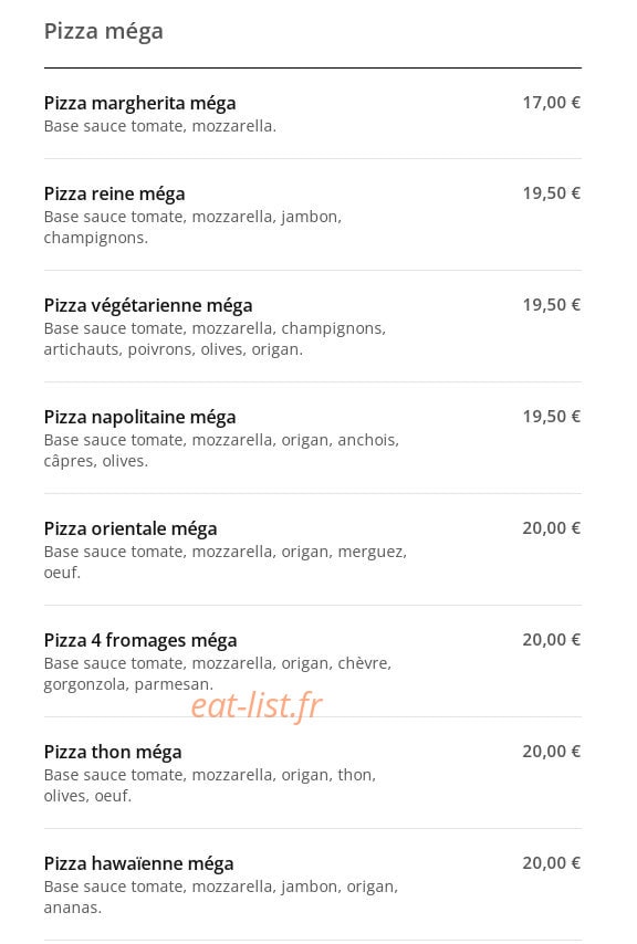 La Casa Pizza et Pasta — carte page 7