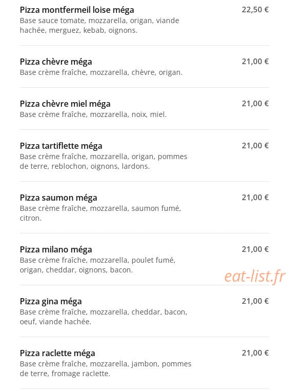 La Casa Pizza et Pasta — carte page 9