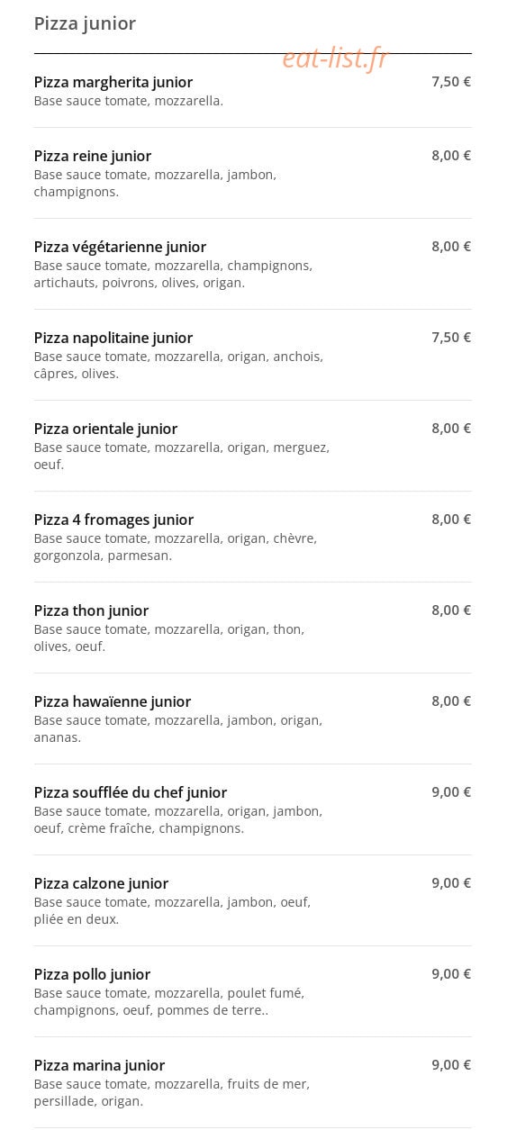 La Casa Pizza et Pasta — carte page 2