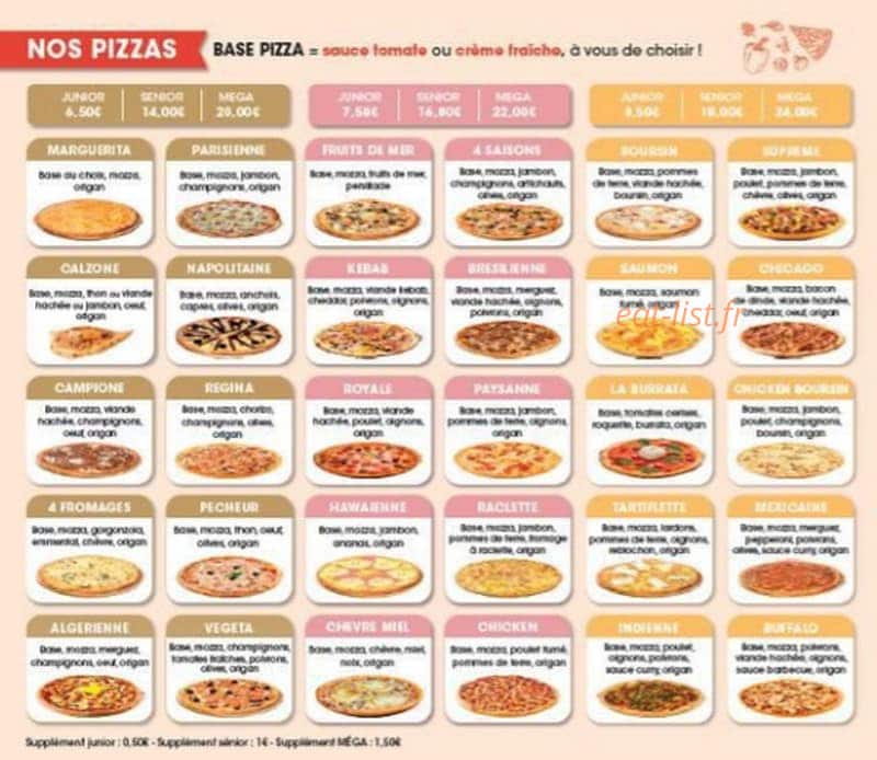 Oyé pizza — carte page 3