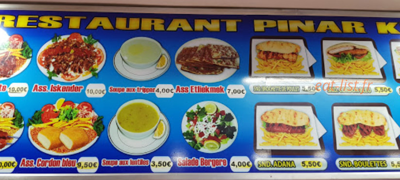 Pinar Kebab — carte page 2