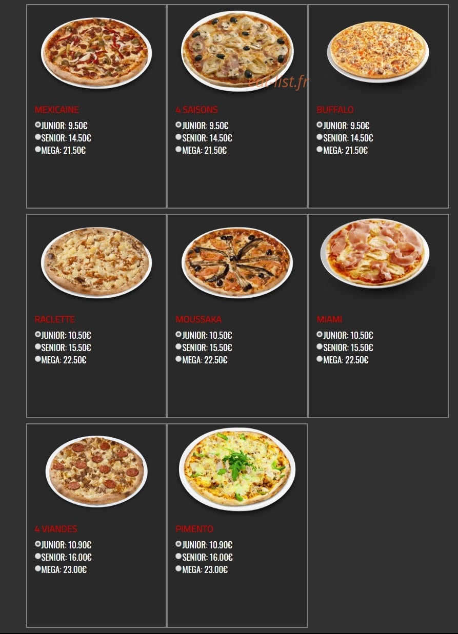 Allo Pizza — carte page 3