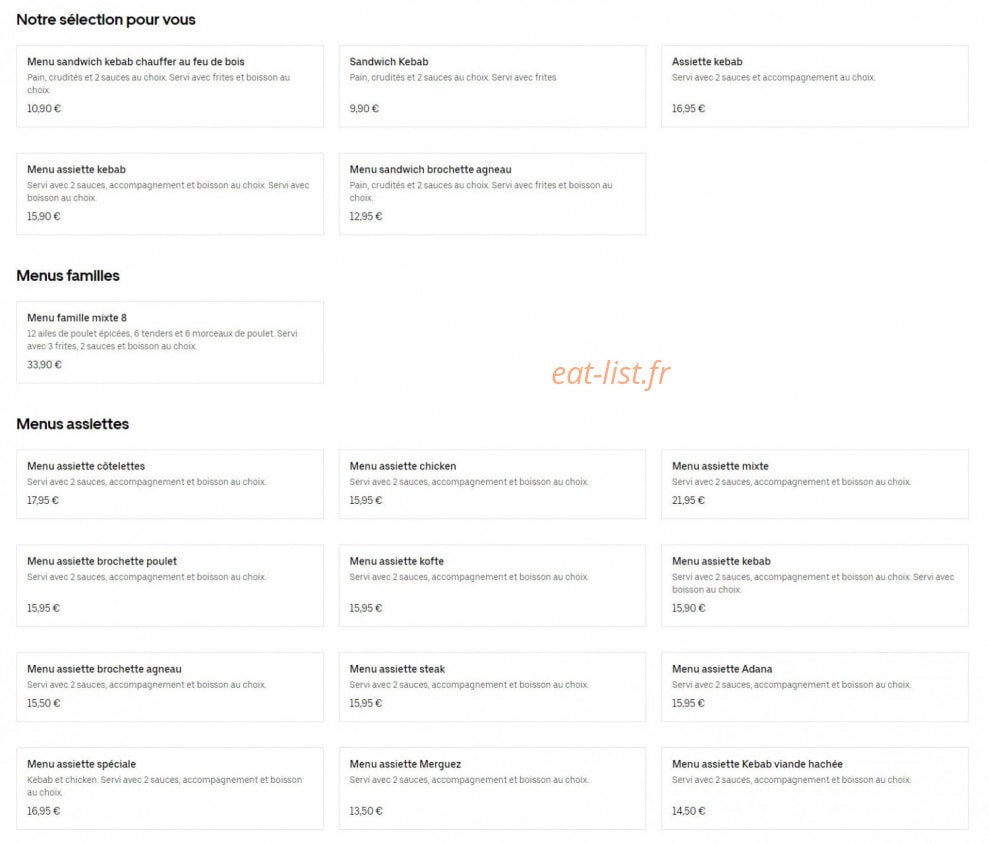Best Kebab — carte page 1