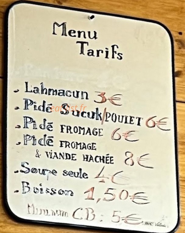 Chez Moustache — carte page 1