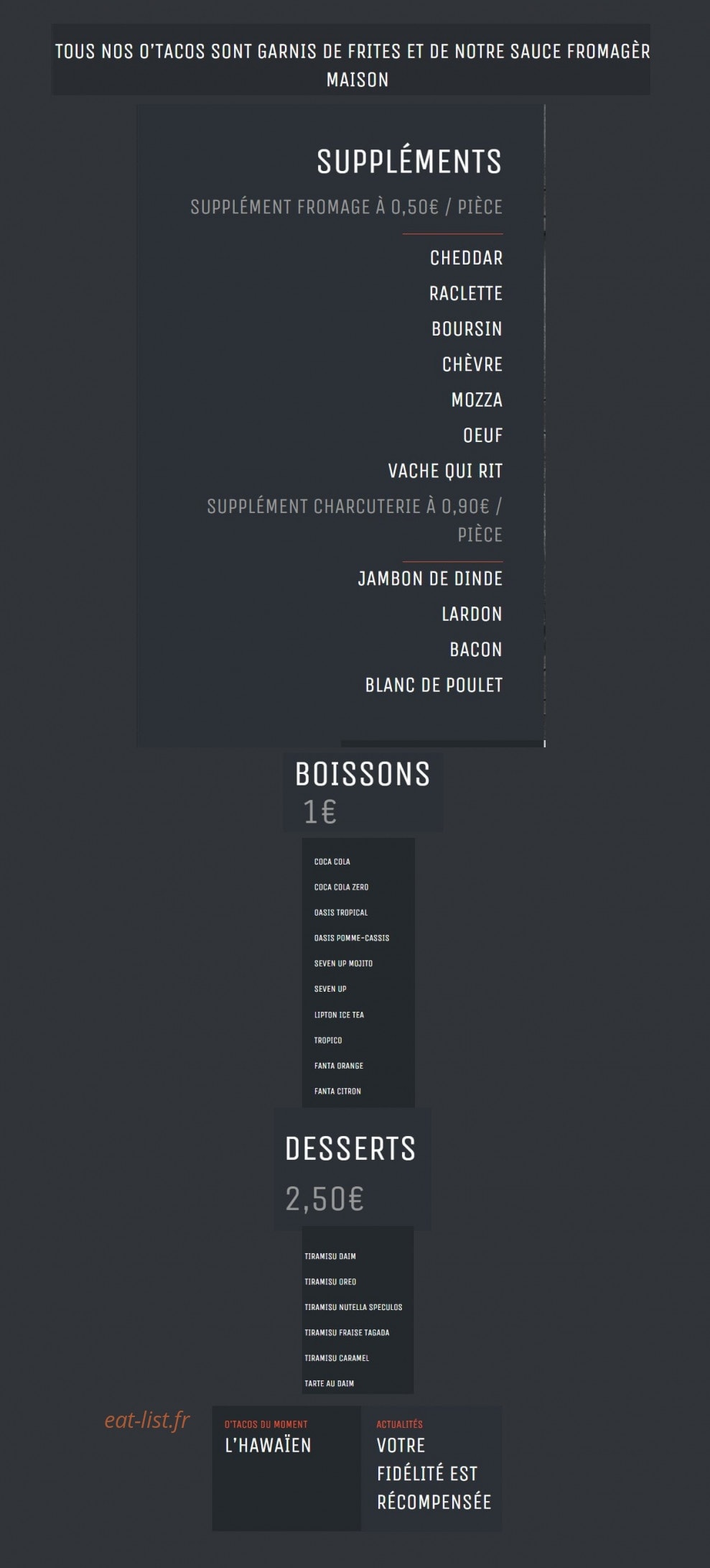 O'tacos — carte page 2