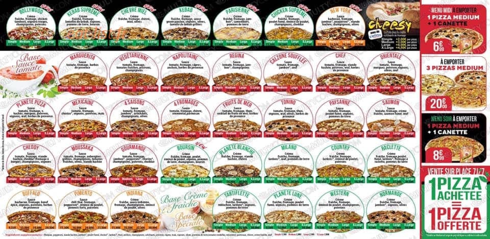 Planète Pizza — carte page 2