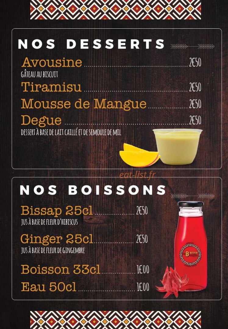 La bonne bouffe — carte page 4