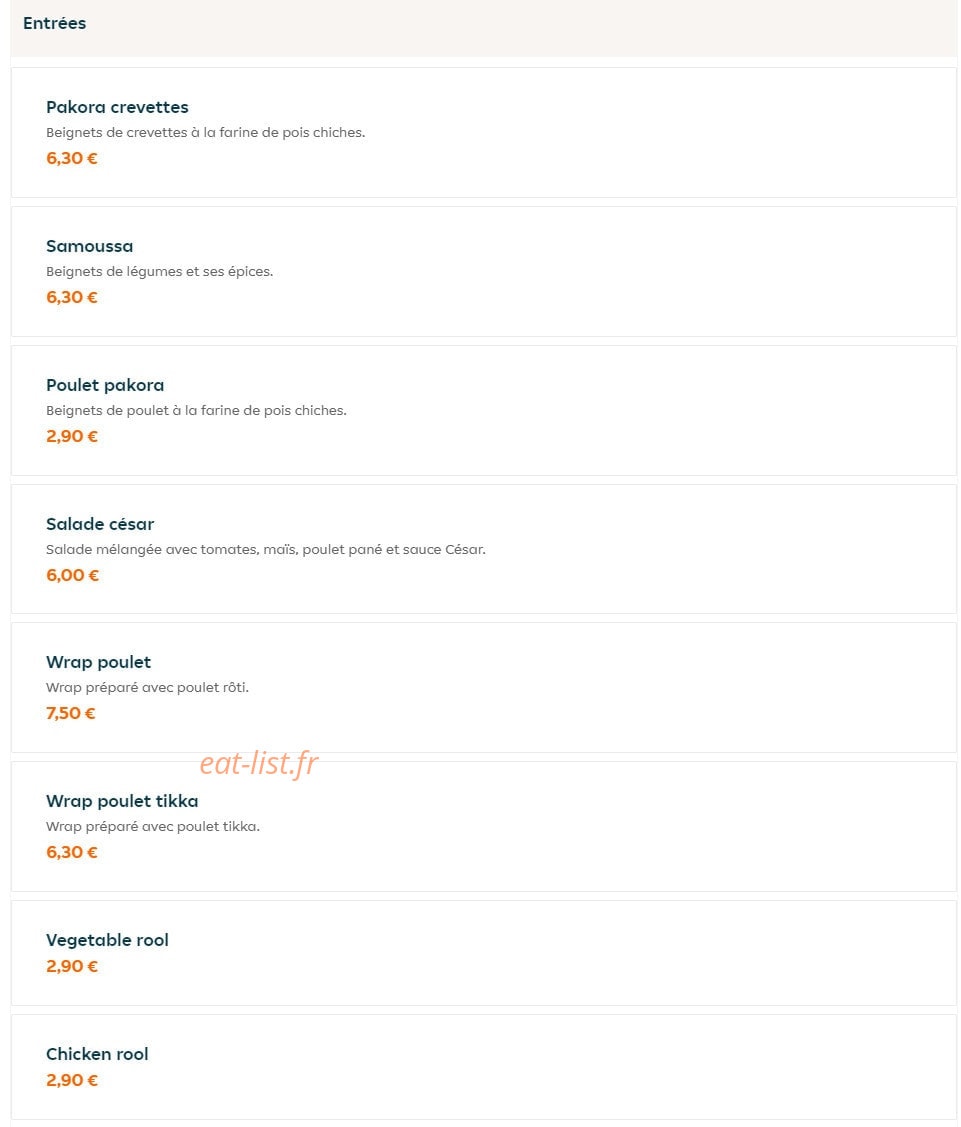 Tandoori Grill — carte page 4