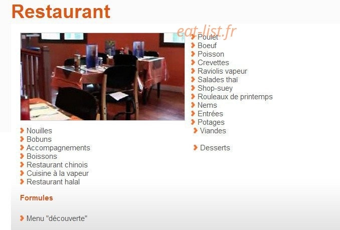 Au resto D'Asie — carte page 1