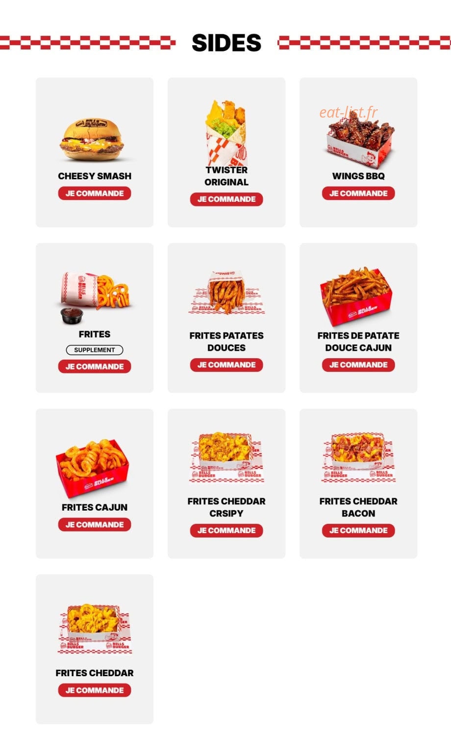 Bill's Burger — carte page 2