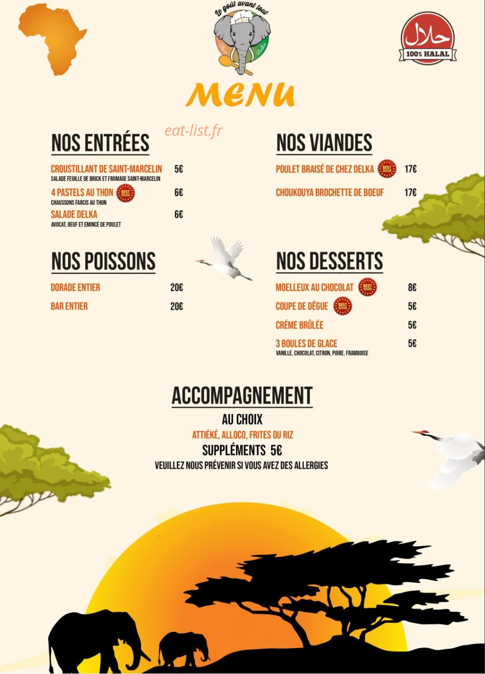 Chez Delka — carte page 1