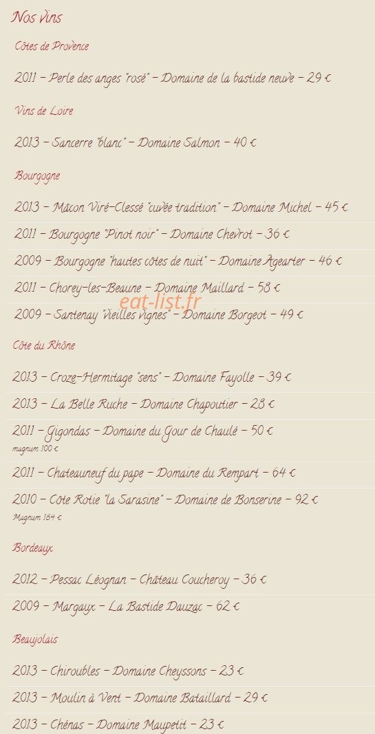 Chez Serge — carte page 5