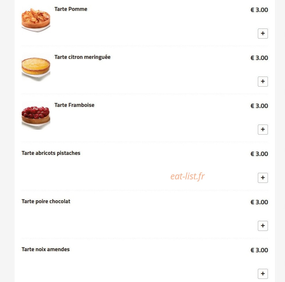 Carte et menu de Fino Pizza à Saint Ouen — Desserts suite