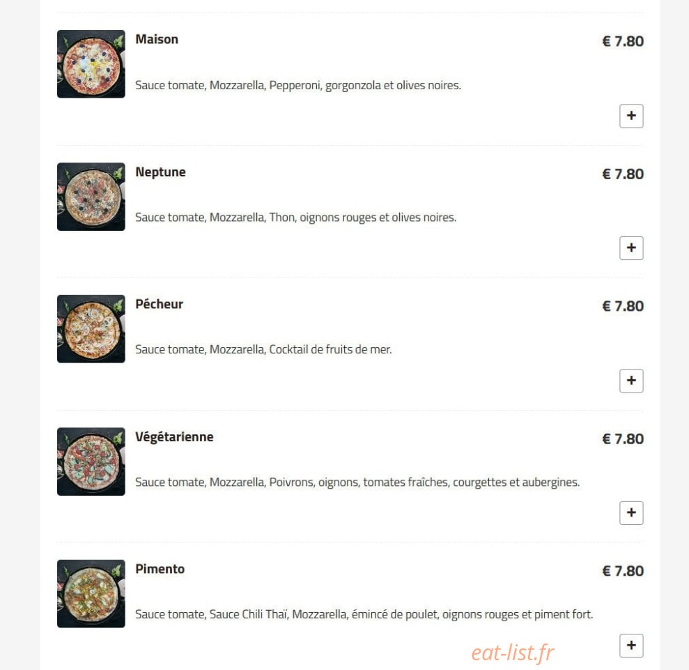 Carte et menu de Fino Pizza à Saint Ouen — Pizzas sauce tomate suite