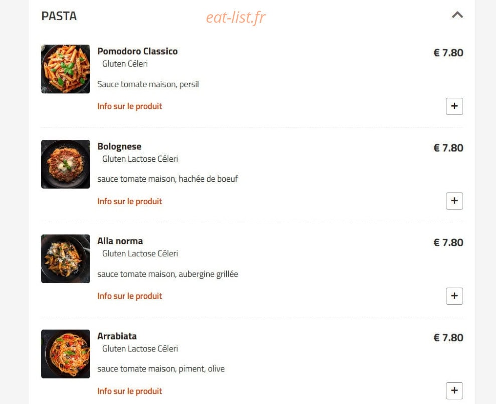 Carte et menu de Fino Pizza à Saint Ouen — Pasta