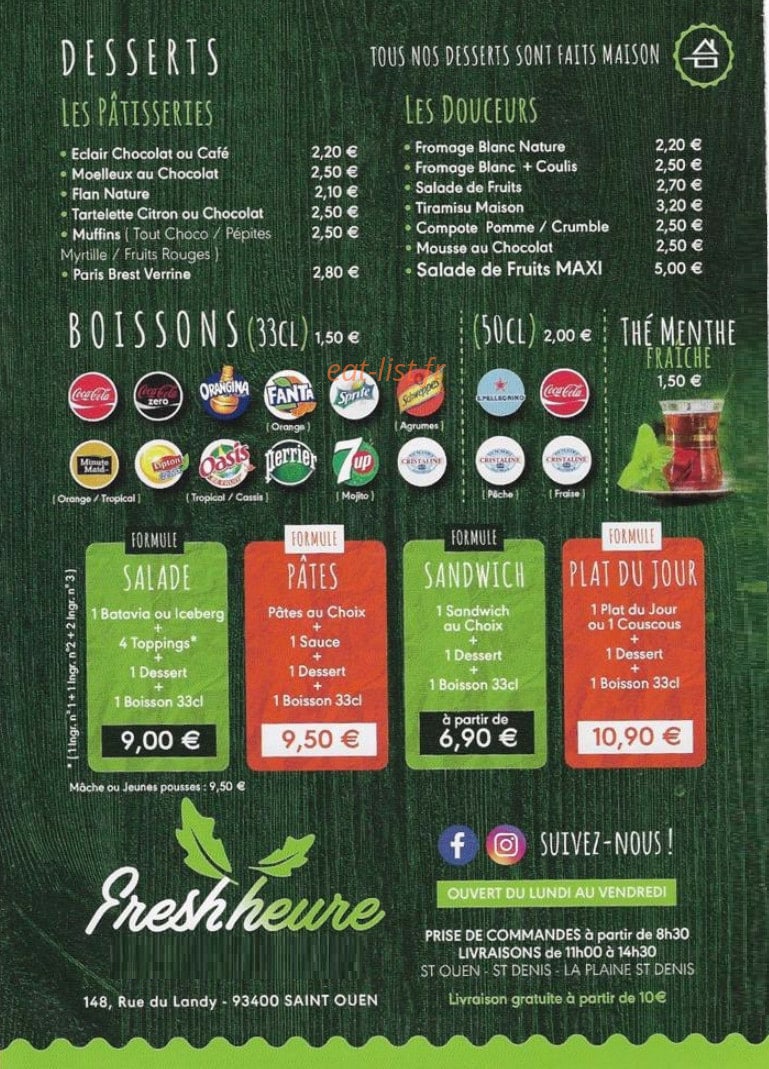 Fresh'Heure — carte page 6