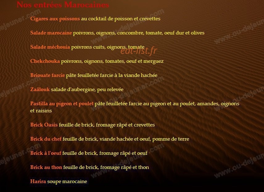 L'Oasis — carte page 1