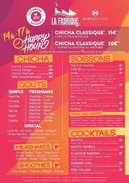 La Fabrique Café — carte page 2