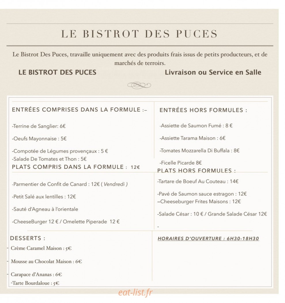 Le Bistrot Des Puces — carte page 3