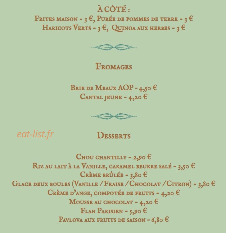 Le Bouillon du Coq — carte page 2