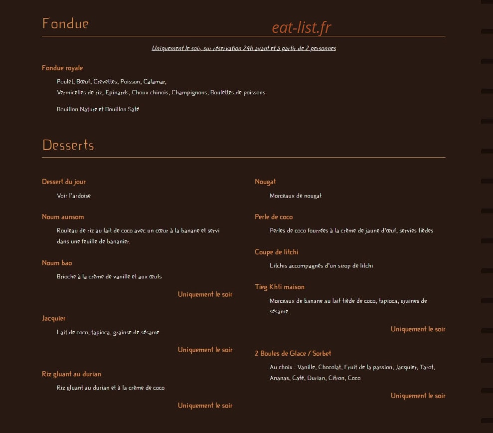 Le Mékong Café — carte page 5