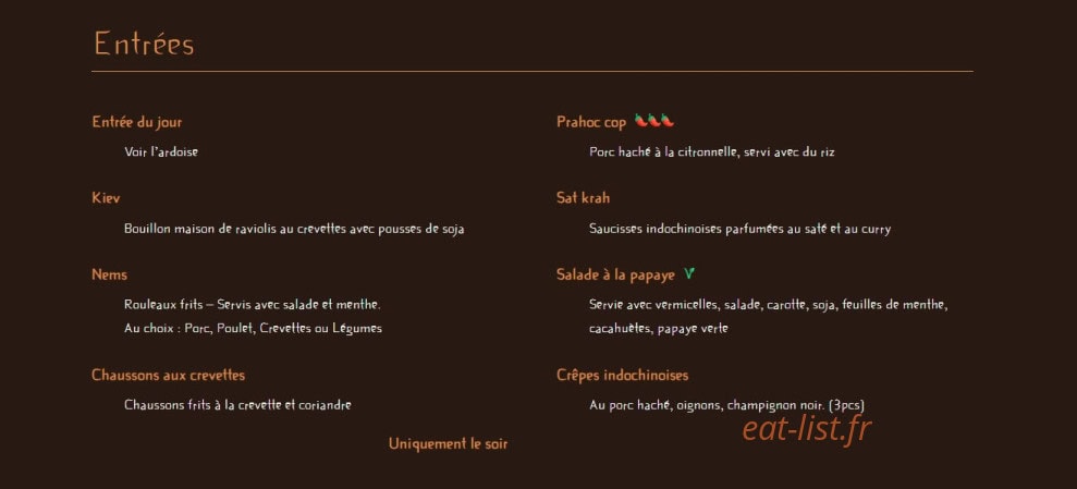 Le Mékong Café — carte page 2