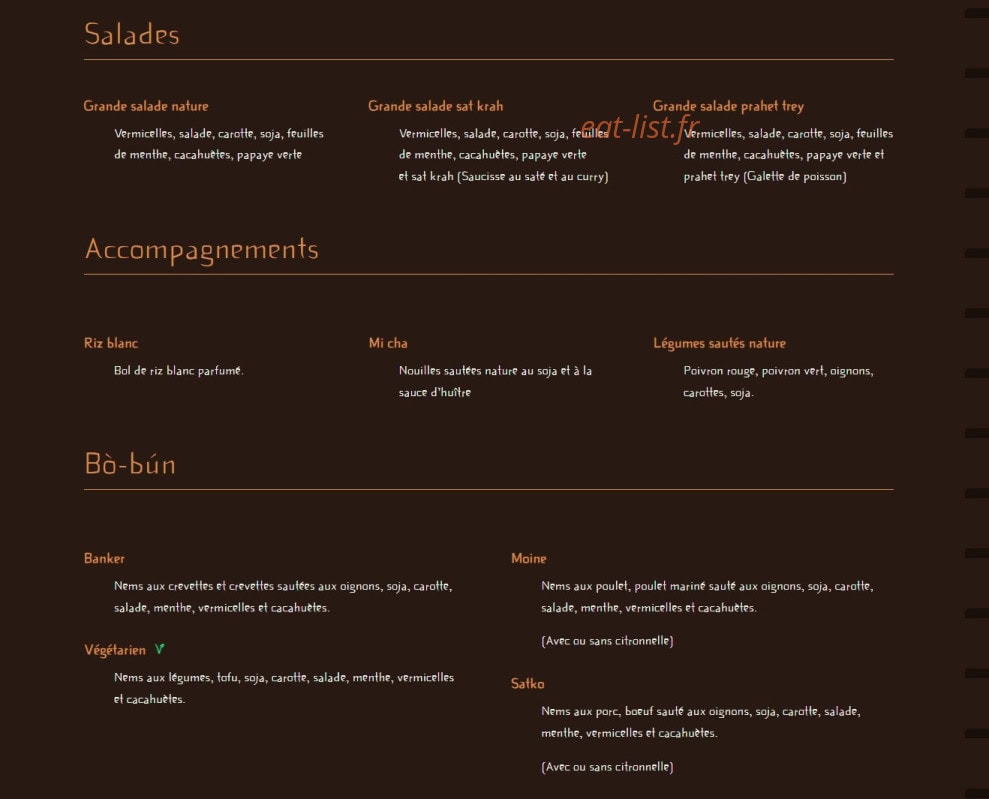Le Mékong Café — carte page 4