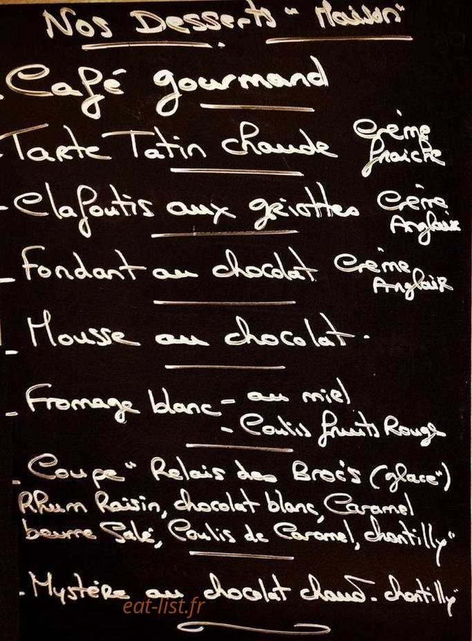 Le Relais Des Brocs — carte page 1