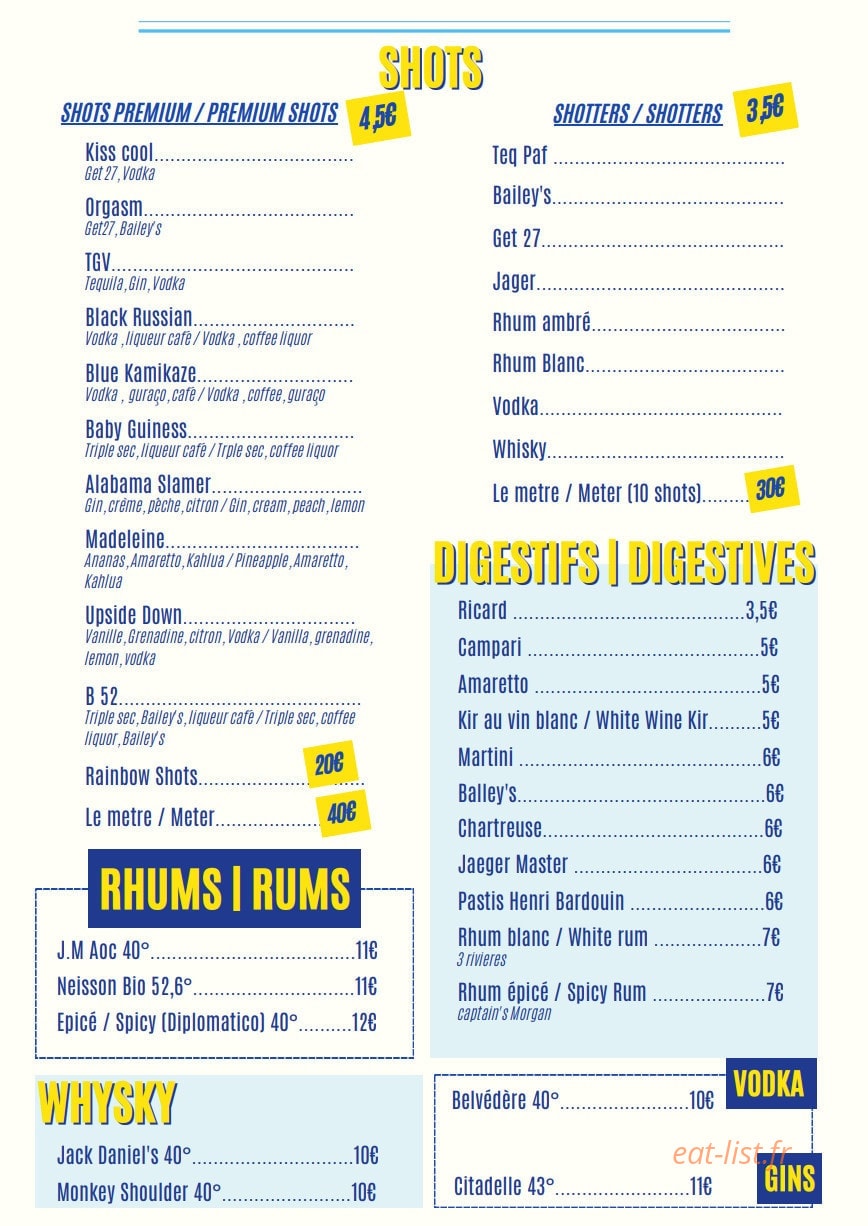 Le Social Bar — carte page 4