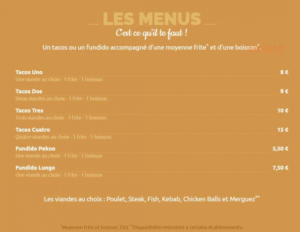 MasterTacos — carte page 1