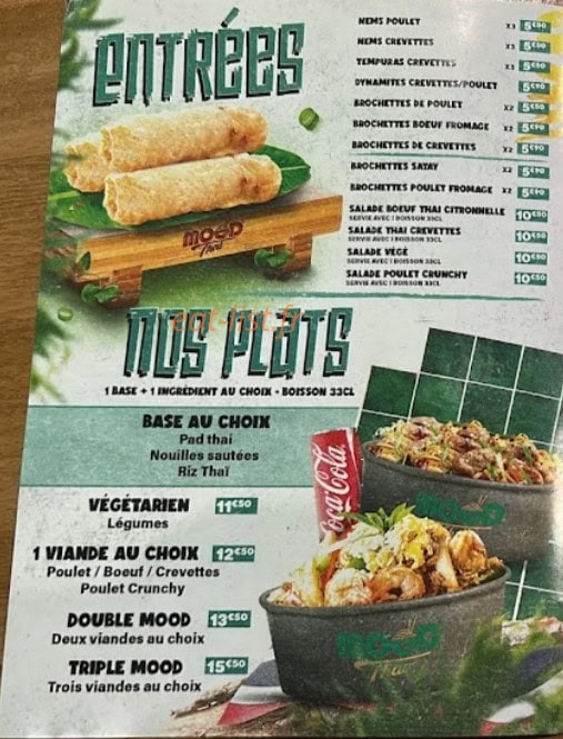 Mood Thai — carte page 1