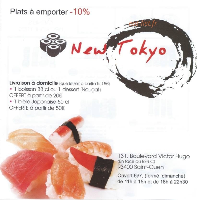 New Tokyo — carte page 1
