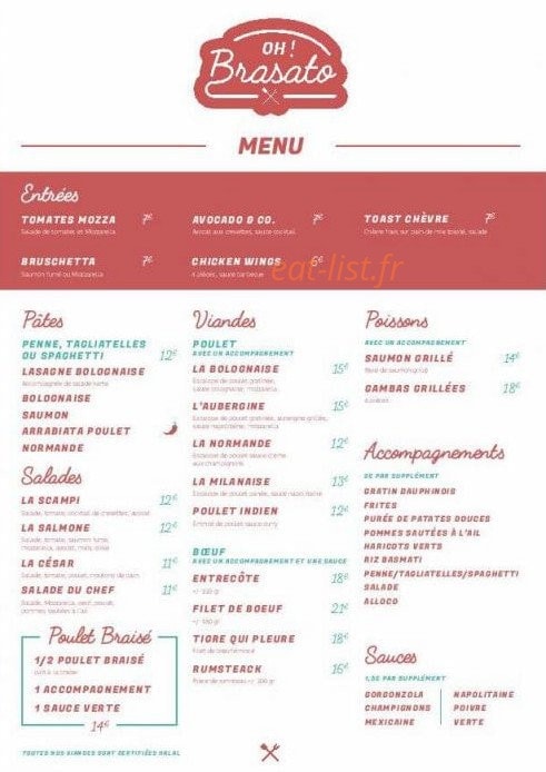 Oh Brasato — carte page 1