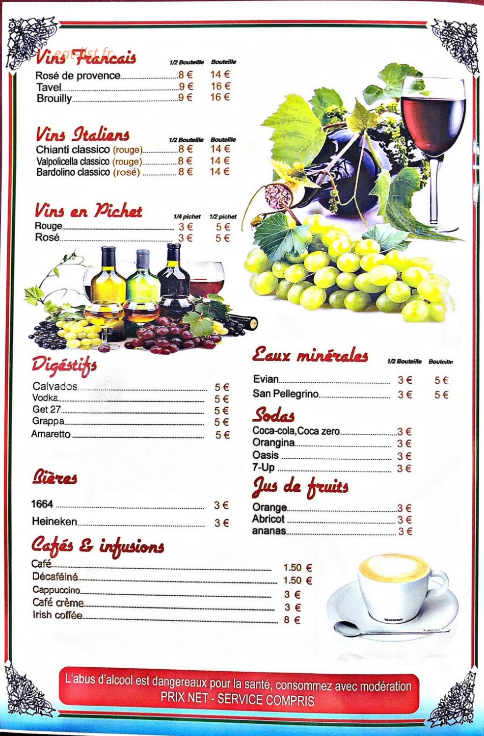 Pizzeria Carpaccio — carte page 4