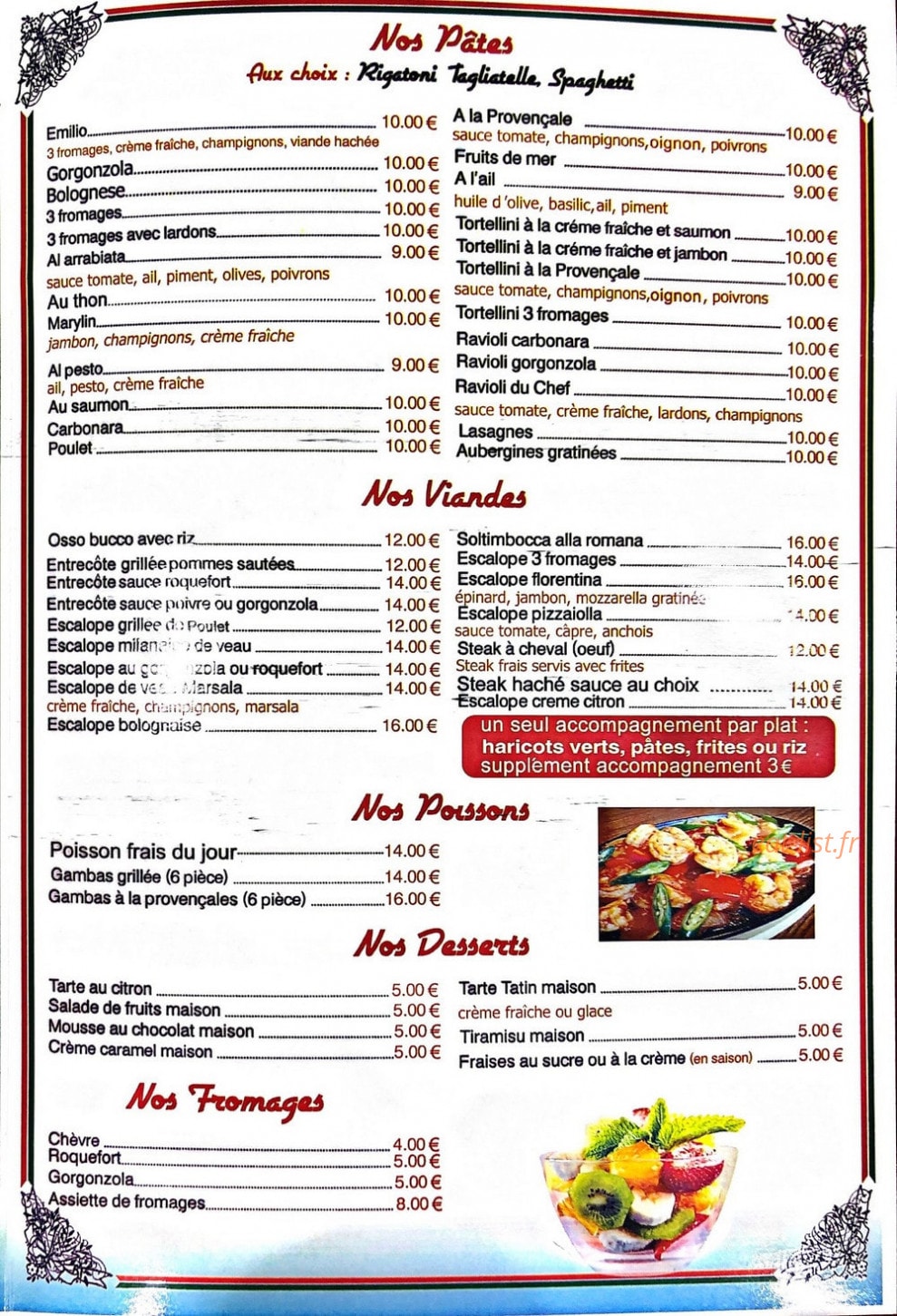 Pizzeria Carpaccio — carte page 2